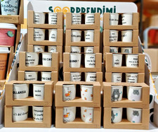 Set da 2 tazzine caffè  in ceramica divertenti e originali