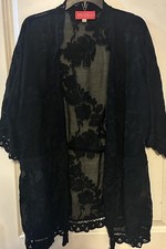 Betsey Johnson kimono donna avvolgente nero taglia media