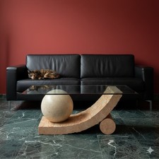 Tavolino Vintage Pietra Vetro