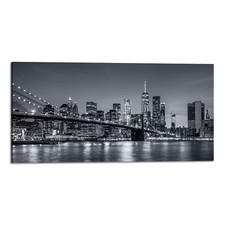Quadro stampa su tela con vernice effetto dipinto - panorama new york