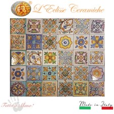 Lotto 30 Mattonella Piastrella 20x20 ceramica Vietri Patchwork 100% FATTE MANO 