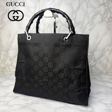 Borsa a mano Gucci bambù nero