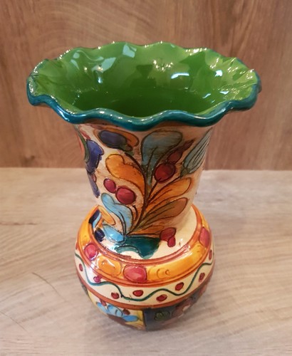 Vaso maiolica policroma