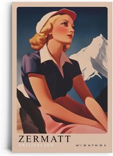 Quadro su tela retrò Lady