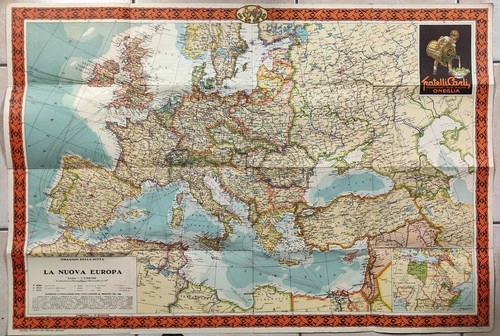 1940 carta mappa nuova - nuova, europa