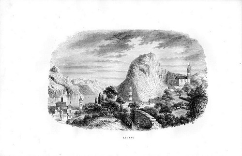 Stampa antica lugano - antica, veduta