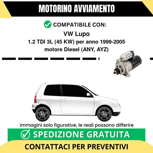 Motorino avviamento lupo - vw,