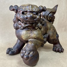 Statua cane leone Bizen Ware