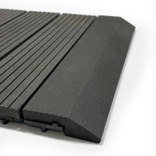 Listelli Terminali Per Pavimento Da Esterno Grigio In Wpc Da 30x7,5x2,4 Cm