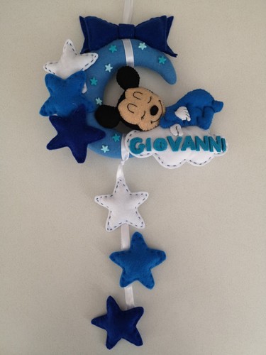 Fiocco nascita baby topolino - fiocco,
