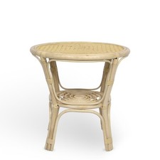 Tavolino rotondo Bahama in legno di bambu e vimini intrecciato cm 60 x 60