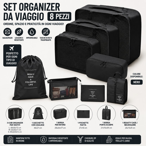 Set organizer valigia pezzi - organizer,