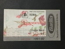 ROMA JUVENTUS BIGLIETTO TICKET STADIO SERIE A 1991 1992