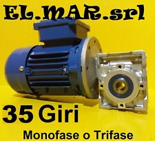 Motoriduttore 35 Giri HP 0,12 Riduttore di giri Motore Monofase Trifase Kw 0,09