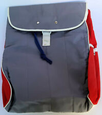 Borsa Zaino Vintage grigio rosso scuola anni '80 Made in Italy ORIGINALE D'EPOCA