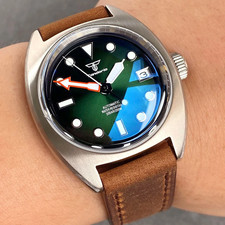 Orologio Uomo Automatico Tandorio 36mm Military Retro Pilot 20ATM Zaffiro Miyota8215