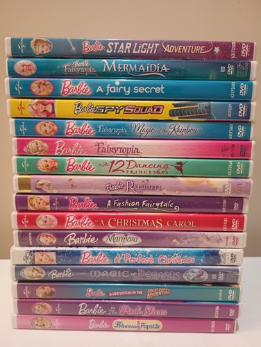 Big lot barbie dvds - of,