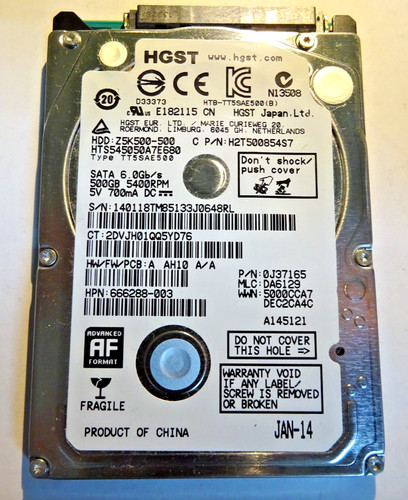 Notebook hgst 500 - hgst,