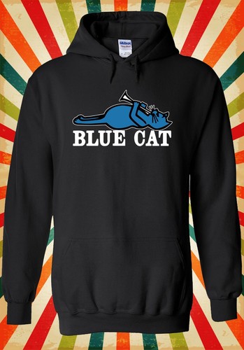 Felpa con cappuccio blue cat - blue,