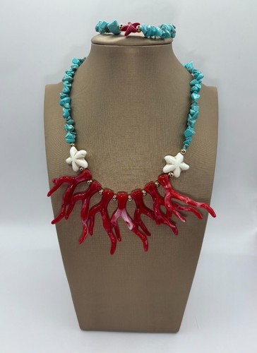 Collana bracciale corallo - +,