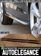 0475 MINIGONNE LATERALI AUDI A4 B9 8W AVANT BERLINA SLINE S4 RS4 ABS NERO LUCIDO