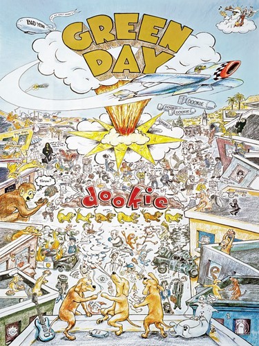 Green day dookie album - green, vintage