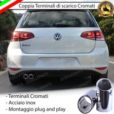 COPPIA TERMINALI DI SCARICO PER MARMITTA FINALINO CROMATO INOX VOLKSWAGEN GOLF 7