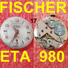 movimento fischer extra cal. eta 980 dial 19,1 mm movement watch X parts vintage