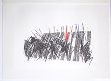 Mario Ceroli La battaglia Litografia formato 52 x 37 cm. Seat 1984