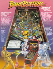 1989 GOTTLIEB BONE BUSTERS INC. FLIPPER VOLANTINO