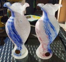 Coppia Di Vasi Vetro Di Murano