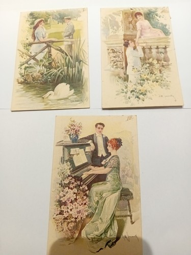 Lotto cartoline romantiche - lotto,