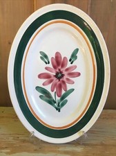 Ceramica Vassoio Ovale Portata Decorato A Mano Italy Piatto