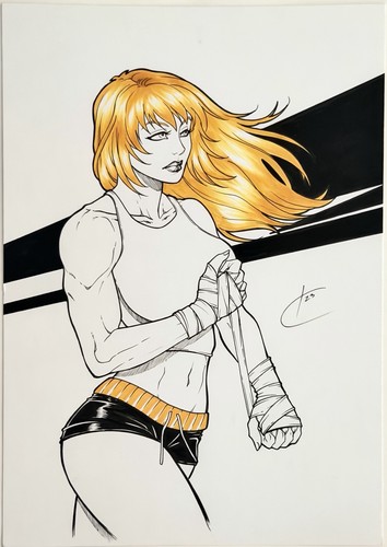 Black canary arte originale - black,
