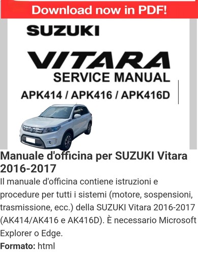 Manuale officina per - per, suzuki