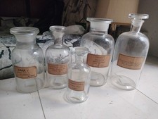 Lotto 5 Bottiglie Tipo Farmacia Vintage