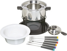 Kitchencraft - Deluxe Fondue- Set Set Fonduta Con Ciotole, Acciaio Inossidabile,