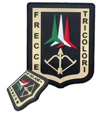 TOPPA PATCH PLASTIFICATA PVC AERONAUTICA MILITARE FRECCE TRICOLORI  CON VELCRO 