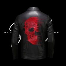 Giacca in pelle con disegno