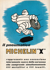 PUBBLICITA' 1951 GOMME MICHELIN X OMINO BIBENDUM PNEUMATICI CORSA VELOCITA' 