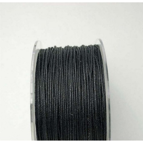 Cordino cotone cerato nero - cotone,