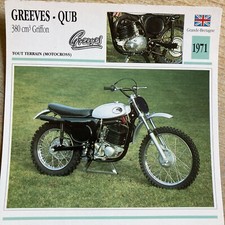 Greeves QUB 380 Griffon 1971 motocross carte moto collection Atlas UK