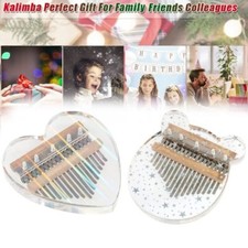 Pianoforte a forma di orso cuore 17 tasti pollice trasparente Kalimba per bambino starter kit