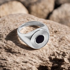 ANELLO NATURALE ONICE NERO