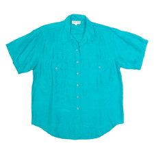 PURA SETA blusa donna blu S