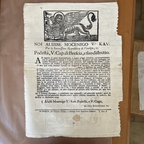 1735 repubblica venezia - 1735-, bando