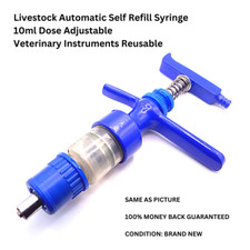 Ricarica automatica Siringa per bestiame 10 ml dose regolabile strumento vete...