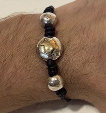 Raro Bracciale Dodo Pomellato Pepite Copribottone  Argento Oro Giallo 18kt