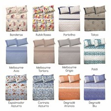 Lenzuola Venere Matrimoniale Novia Set Completo Letto 2 piazze 100% puro Cotone