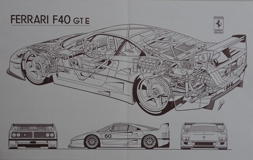 Ferrari f40 gte disegno - f40, di